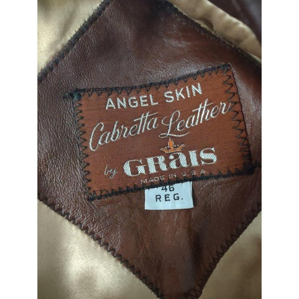 VTG Rare 70s Angel Skin Cabretta Leather by Grais Jacket 40 Mob Boss Steampunk - Picture 4 of 8